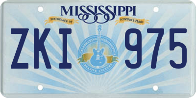 MS license plate ZKI975