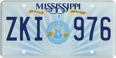 MS license plate ZKI976
