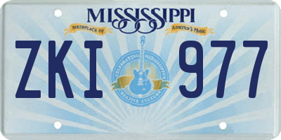 MS license plate ZKI977