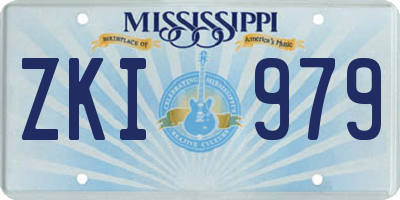 MS license plate ZKI979