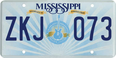 MS license plate ZKJ073