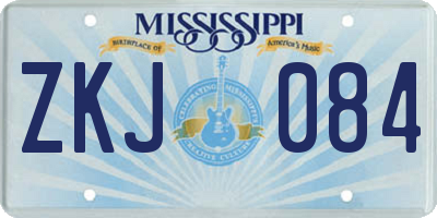 MS license plate ZKJ084
