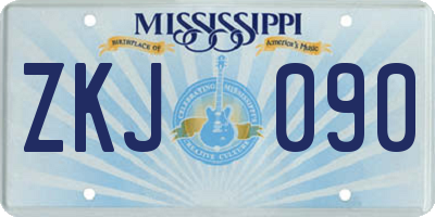 MS license plate ZKJ090