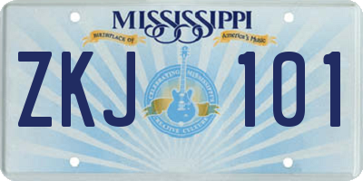 MS license plate ZKJ101
