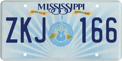 MS license plate ZKJ166