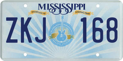 MS license plate ZKJ168