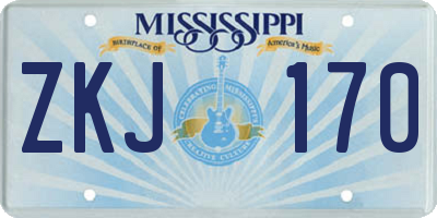 MS license plate ZKJ170