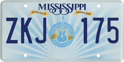 MS license plate ZKJ175