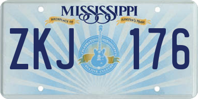 MS license plate ZKJ176