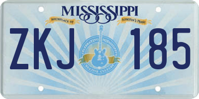 MS license plate ZKJ185