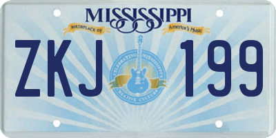 MS license plate ZKJ199