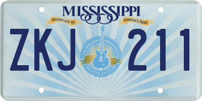 MS license plate ZKJ211
