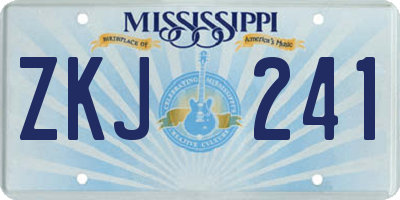 MS license plate ZKJ241