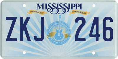 MS license plate ZKJ246