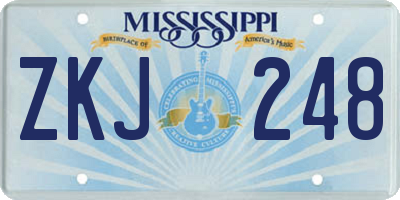 MS license plate ZKJ248