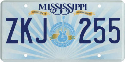 MS license plate ZKJ255