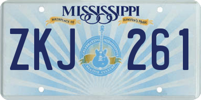 MS license plate ZKJ261