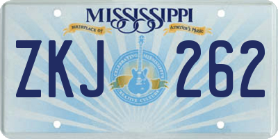 MS license plate ZKJ262