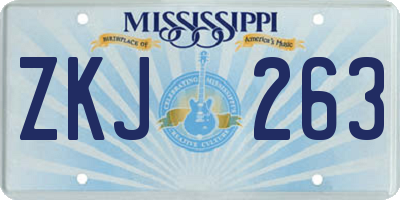 MS license plate ZKJ263