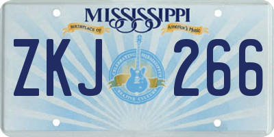 MS license plate ZKJ266
