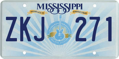 MS license plate ZKJ271