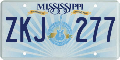 MS license plate ZKJ277