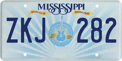 MS license plate ZKJ282