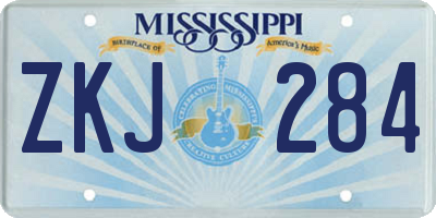 MS license plate ZKJ284