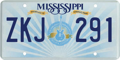 MS license plate ZKJ291