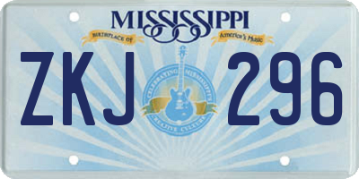 MS license plate ZKJ296