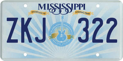 MS license plate ZKJ322