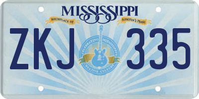 MS license plate ZKJ335