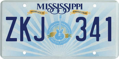 MS license plate ZKJ341