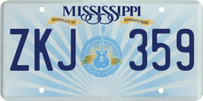 MS license plate ZKJ359