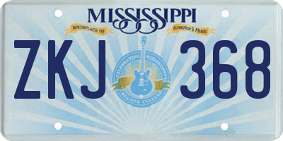 MS license plate ZKJ368