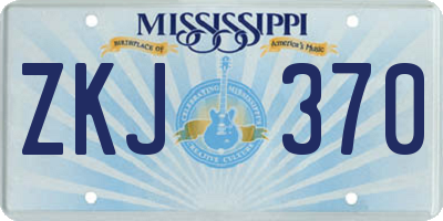 MS license plate ZKJ370