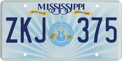 MS license plate ZKJ375