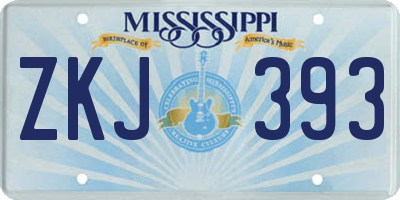 MS license plate ZKJ393