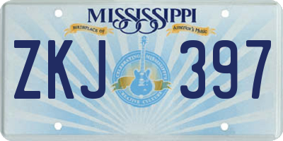 MS license plate ZKJ397