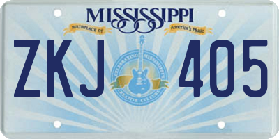 MS license plate ZKJ405