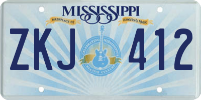MS license plate ZKJ412