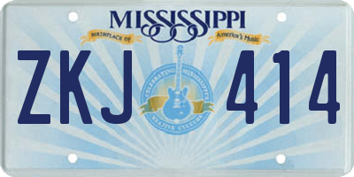 MS license plate ZKJ414