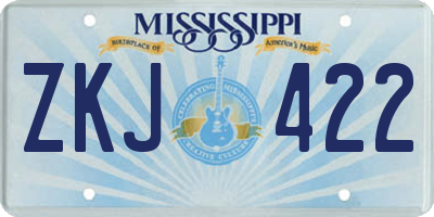 MS license plate ZKJ422