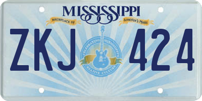MS license plate ZKJ424