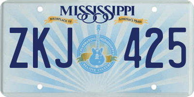 MS license plate ZKJ425