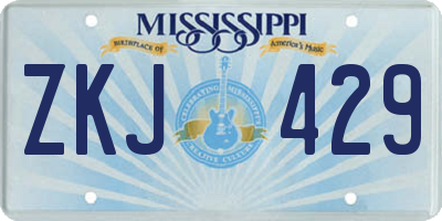 MS license plate ZKJ429