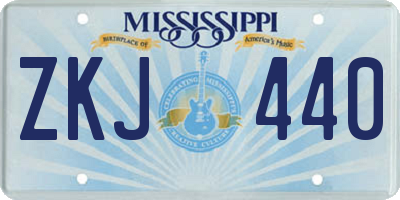 MS license plate ZKJ440