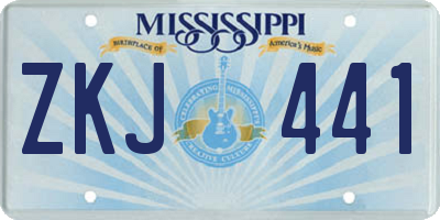 MS license plate ZKJ441