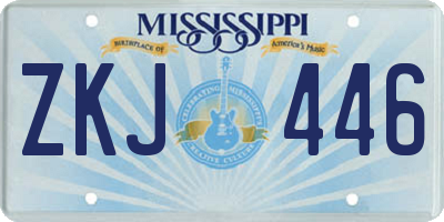 MS license plate ZKJ446