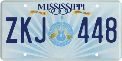 MS license plate ZKJ448